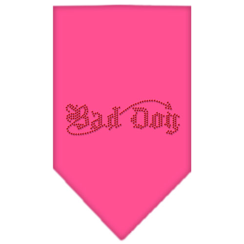 Bad Dog Rhinestone Bandana Bright Pink Large